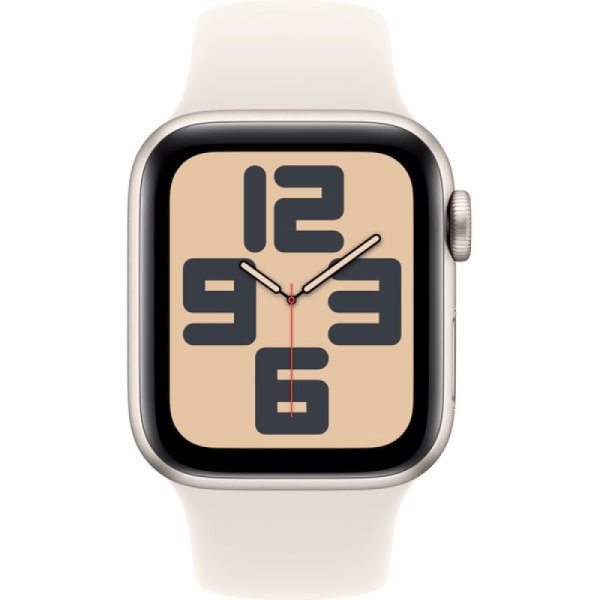 Apple Watch Series SE 2024 44mm Starlight Aluminum Case with Starlight Sport Band S/M