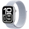 Apple Watch Series 10 42mm Aluminum Silver Case Blue Cloud Sport Loop